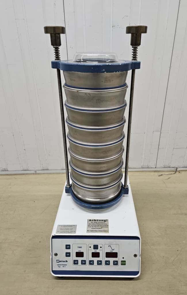 Retsch Vibrotronic VE 1 zeefmachine (+ 8 zeven) (5)
