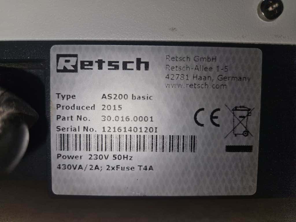 Retsch AS200 Basic zeefmachine